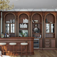 Ensemble de meubles de luxe en bois massif, design moderne et haut de gamme, bibliothèque murale intégrée, bureau gain de place, bureau à domicile