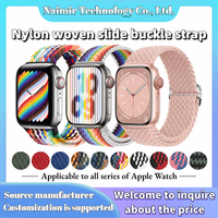 Bracelet en nylon tissé pour Apple Watch S10, 38 mm/49 mm, fermeture à pression, bracelet tendance