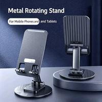 Support de téléphone et tablette portable en alliage d'aluminium rotatif à 360°, flexible, fin, pliable et réglable pour une utilisation sur bureau