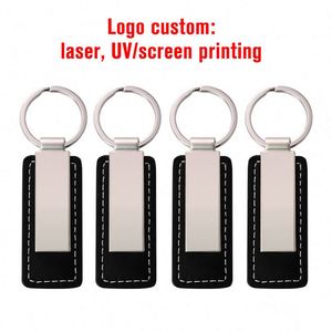 Porte-clés mousqueton en cuir PU de luxe personnalisable avec logo, accessoires métalliques pour promotion de marque automobile, vente en gros usine - Product Image 2