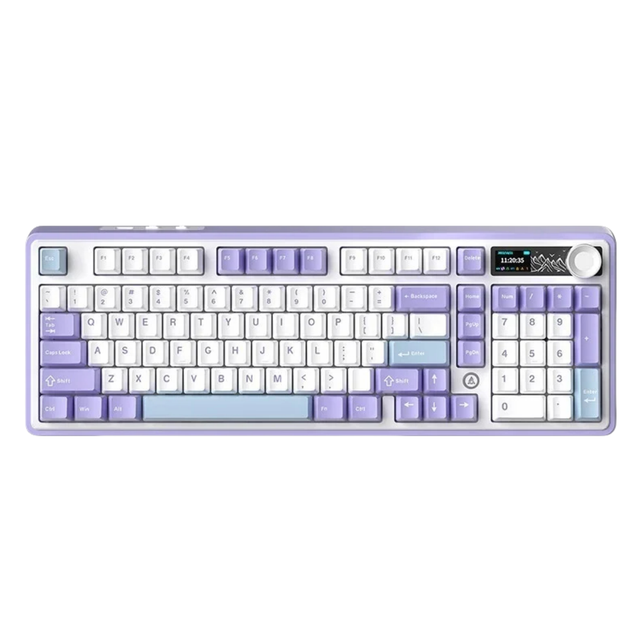 OEM Ajazz AK980 Programmable Screen 91 Keys RGB Wireless Full Size USB-C 8000mAh Gaming Mechanical Keyboard