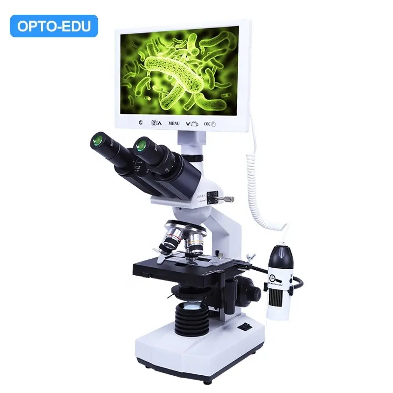 OPTO-EDU 7 "microscopio doppio portatile biologico di Digital della lente di LCD 2.0M USB di A33.5121-TH