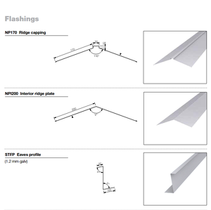 स्टील trims के लिए flashings सैंडविच पैनलों और दरवाजे खिड़कियां trims रिज कैपिंग - Product Image 2