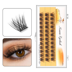 Cils en grappes synthétiques 3D multicouches DIY en gros, marque privée pour kit, cils inférieurs à pointes, sans cruauté, végétalien - Product Image 1