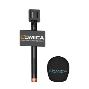 COMICA HR-WM Interview Microphone Handheld Adapter for Wireless Microphone Suitable for News Report TV Interview Live Streaming