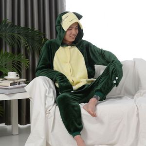 Camisón de dibujos animados de <span class=keywords><strong>Anime</strong></span>, pijama de una pieza de animales, ropa de abrigo gruesa de franela, ropa de casa de dinosaurios para niños, hombres y mujeres - Product Image 4