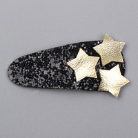 Pince à cheveux pour enfants, en tissu acétate à paillettes, étoile pailletée, princesse, pour fête d'enfants