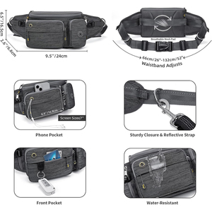 <b>Large</b> Unisex Hiking Fanny Pack & Crossbody Waist Bag for Travel for Man Women Dual Water Bottle - Product Image 3