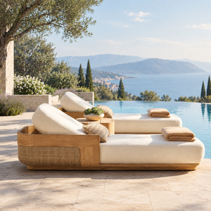 Cama de Día de Teca de Alta Gama para Exteriores, Muebles de Patio, <span class=keywords><strong>Tumbona</strong></span>, Silla de <span class=keywords><strong>Madera</strong></span> para Exteriores Resistente a la Intemperie - Product Image 3