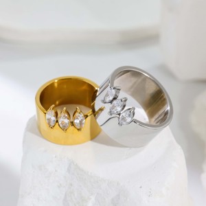 แหวนทรงมาร์คีส์ ดีไซน์เรียบหรู 1 วง สำหรับงานปาร์ตี้และสวมใส่ลำลอง - Product Image 3