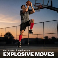 Chaussettes de compression graduée pour jeunes et adultes, respirantes, design sans pieds, pour la course, le cyclisme, le basketball, personnalisables OEM