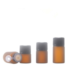 ミニ1ミリリットル2ミリリットル3ミリリットルフロストホワイト/アンバーEssential Oil <span class=keywords><strong>Glass</strong></span> Bottle Sample <span class=keywords><strong>Glass</strong></span> Vial With Inner Plug And Screw Cap - Product Image 5