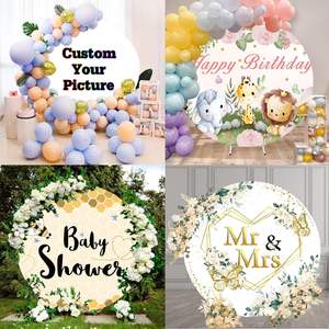 6FT personnalisé rond toile de <span class=keywords><strong>fond</strong></span> couverture personnalisé cercle <span class=keywords><strong>fond</strong></span> personnalisé <span class=keywords><strong>carton</strong></span> toile de <span class=keywords><strong>fond</strong></span> couverture <span class=keywords><strong>fond</strong></span> pour décor de mariage - Product Image 4