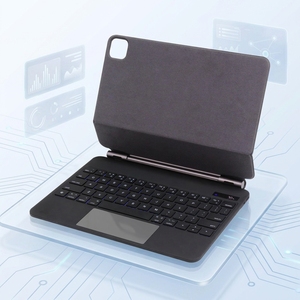 เคสคีย์บอร์ดไร้สาย Keysco Ultra Slim พร้อมหน้าจอแสดงผลดิจิตอล <span class=keywords><strong>แบ</strong></span>็คไลท์ 7 สี ทัชแพด บลูทูธ สำหรับ <span class=keywords><strong>iPad</strong></span> - Product Image 5