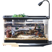 Aquarium Moderne Transparent de Luxe en Acrylique Durable pour Poissons Rouges et Tortues 10L – Kit Ultra Silencieux Écologique pour Utilisation Extérieure ou sur Bureau