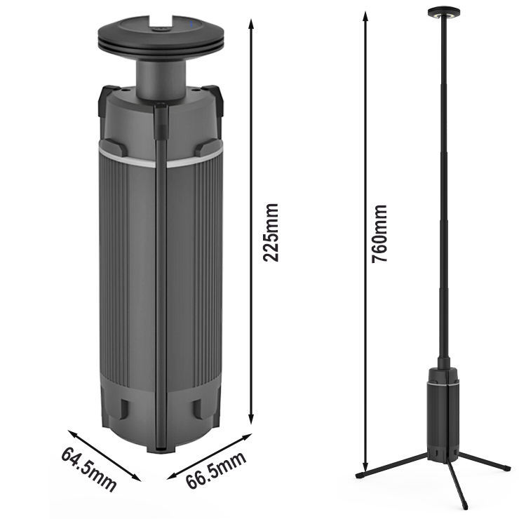 Multifunctional Telescopic LED Work Light IPX4 Waterproof 350-800LM Brightness 12000mAh Built-in Battery Portable Light