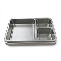 Boîte à lunch bento personnalisée à 3 compartiments avec couvercle, étanche, compatible micro-ondes, pour enfants et adultes