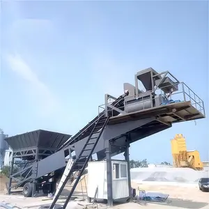 Factory Price Autoclave Aerated Precast Electric Mobile Concrete Batch Mixing Plant With Cement Silo For Construction Projects
