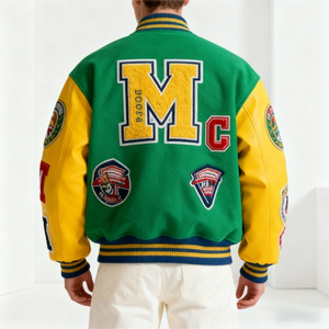 Chaquetas Varsity de Cuero con Bordado de Alta Calidad para Hombre, Chaqueta Varsity con Parches, Chaqueta de Béisbol de Talla Grande - Product Image 2