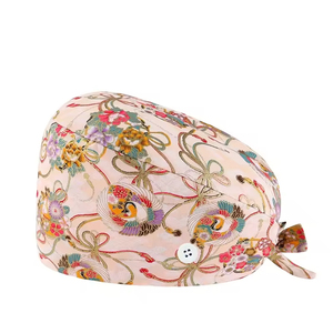 Elegantes Gorros Quirúrgicos con Forro de Satén y Botones, Gorros de Enfermera con Estampado de Dibujos Animados, Gorros Médicos para Enfermeras, Gorros Quirúrgicos Lavables para Mujer - Product Image 3