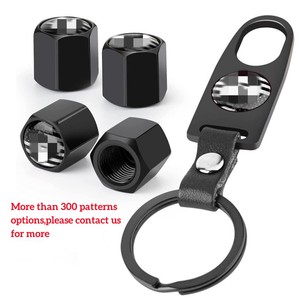 4 unids/set válvula antirrobo rueda neumático vástago de válvula cubiertas de polvo de aire con llavero Válvula de neumático de coche modificada al por mayor - Product Image 4