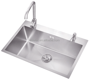 Meilleure vente de lavabos de cuisine pressés en couches ou à insérer sur le bord, bol simple avec évier à égouttoir - Product Image 3