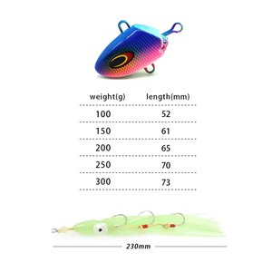 Testine per jig da <span class=keywords><strong>pesca</strong></span> in mare con esche, da 100g, 150g, 200g, 250g, 300g, con amo e lenza robuste, per polpi - Product Image 5