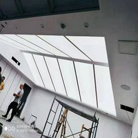 Plafond tendu cinématique en tissu LED artistique, rectangulaire, carré, imperméable, à intensité variable, recouvert de toile en film PVC imprimé UV décoratif