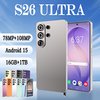 Smartphone S26 Ultra 5G, écran 6,9 pouces, appareil photo IA 108MP pour selfies, 16 Go RAM, 1 To stockage, batterie 8000 mAh, charge rapide, Face ID, empreinte digitale, GPS, double SIM