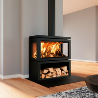 Poêle à bois de style classique européen, foyer autoportant d'intérieur, chauffage à flamme réelle pour la décoration de la maison