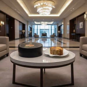 Biodegradable Customized Logo Flat Edge Cylinder <b>Box</b> Single Basque Cheese Cake Packaging Round Carton for Bake Dessert Shop - Product Image 1