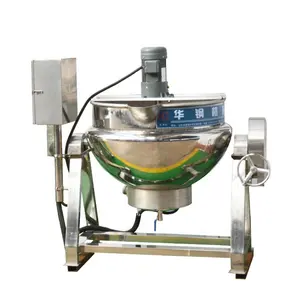 100 litre gas heating jacketed kettle mixer double jacket milk boiler steam heating cooking pot