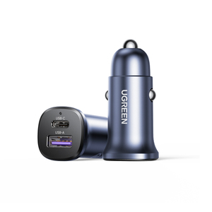 شاحن سيارة سريع <span class=keywords><strong>UGREEN</strong></span> بقوة 30 واط، محول بمنفذين عالي الجودة بسعر منخفض - Product Image 1