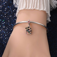 Nouveau Charm en Argent Sterling 925 pour Bracelet, Motifs Halloween : Crâne, Fleur, Chauve-souris, Citrouille, Fantôme, Luminescent dans le Noir, Accessoire DIY