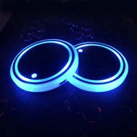 Porte-gobelet à LED pour voiture Tapis de protection Patte de chien Lumières LED RVB Dessous de verre pour voiture Accessoires Décoration intérieure Lumière d'ambiance-Univers