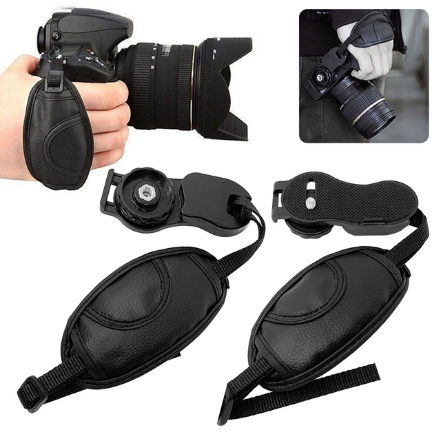 Leather Hand Grip Wrist Strap for DSLR Cameras Suitable for Nikon Canon (Not Suitable for Flip Screen Cameras)
