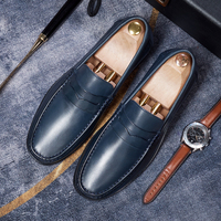 Chaussures décontractées pour hommes en cuir de vachette de qualité supérieure, mocassins de luxe 2026, chaussures à enfiler, finition patinée à la main, chaussures habillées