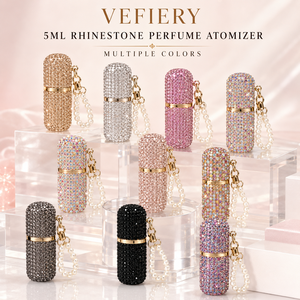 Flacon de parfum rechargeable en verre avec strass, vaporisateur de voyage avec pompe et sangle perlée, brume fine, cadeau pour femme - Product Image 4