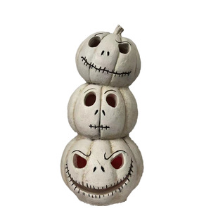 Resina Halloween <span class=keywords><strong>Goblin</strong></span> Segurando Escultura De Abóbora, Estátua Fantasma Assustador, Decoração De Festa, Estatueta De Mesa para Exibição De Férias