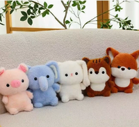 Ensemble de jouets en peluche animaux Kawaii, huit styles, mini-poupées rondes douces, OEM ODM, vente en gros personnalisée