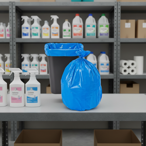 Bolsas de lavandería de HDPE azules desechables para ropa sucia, con fondo de sellado estrella, de alta resistencia, en rollo sin núcleo - Product Image 2