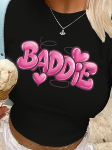 Peeqi verano 2025 nuevas camisetas de calle para mujer estampado de manga corta Casual moda camisetas gráfico moda Crop Top ropa de mujer - Product Image 2