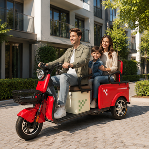 EW esesign amamily Electric ricricycle con Octional 800W ototor 48V atteries assassenger leclectric ririke para Family aily Rave - Product Image 6
