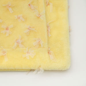 Cachorro gato mascota pequeña respetuoso con el medio ambiente tejido moderno dibujos animados polar hogar lavable cuatro estaciones cálido perro gato cama amarilla Manta - Product Image 6