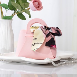 Bolsa de Regalo de Boda de Cuero Mini Reciclable con Logotipo Personalizado, Caja de Dulces Portátil, Caja de Regalo de Cuero con Listón - Product Image 2