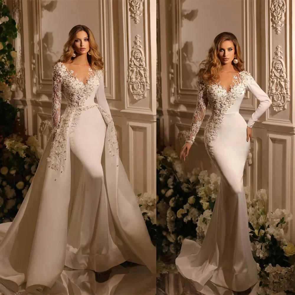 wedding dress satin mermaid