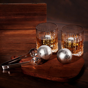 <span class=keywords><strong>Coffret</strong></span> en bois fait main pour whisky, verres à vin, grandes boules de refroidissement en acier inoxydable pour la fête <span class=keywords><strong>des</strong></span> pères, cadeaux d'anniversaire - Product Image 3