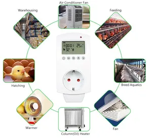 Controlador de temperatura Digital de enchufe con temporizador 220V termostato con Sensor de sonda de LCD temperatura controlada enchufe para Gree