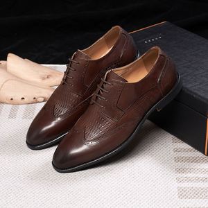 Chaussures habillées classiques italiennes en cuir véritable à lacets pour hommes, populaires pour le bureau, les affaires ou les mariages estivaux - Product Image 5