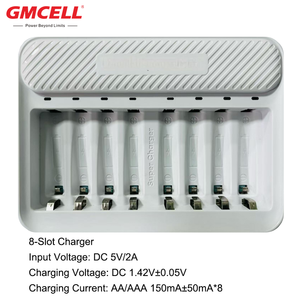 Piles AA rechargeables avec chargeur, haute capacité 2600 mAh Ni-MH, lot de 8, 1000 cycles - Product Image 2